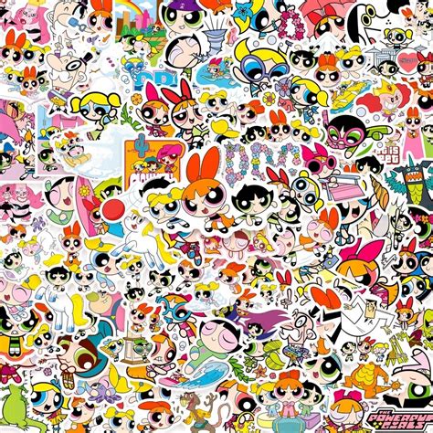 The Powerpuff Girls Pcs Cute Vinyl Stickers Kawaii Cartoon Anime