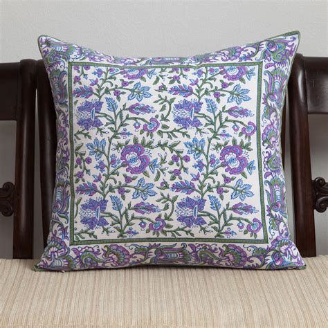 Aria Riya Reversible Pillow Cover Lavender Blue Marigoldliving