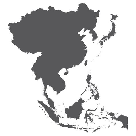 Asia País Mapa Mapa De Asia En Gris Color 40182425 Png