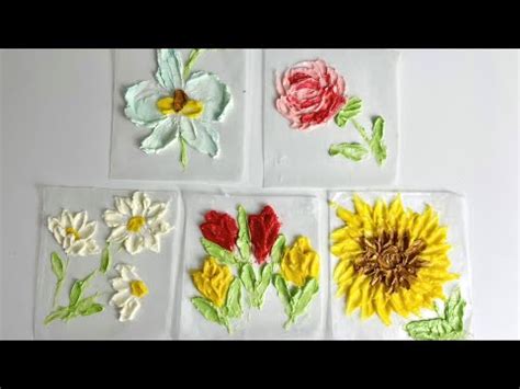 Palette Knife Painting Flowers With Butter Cream Tutorial Youtube