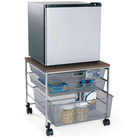 Platinum Elfa Mesh Compact Fridge Cart Dorm Room Shopping Dorm