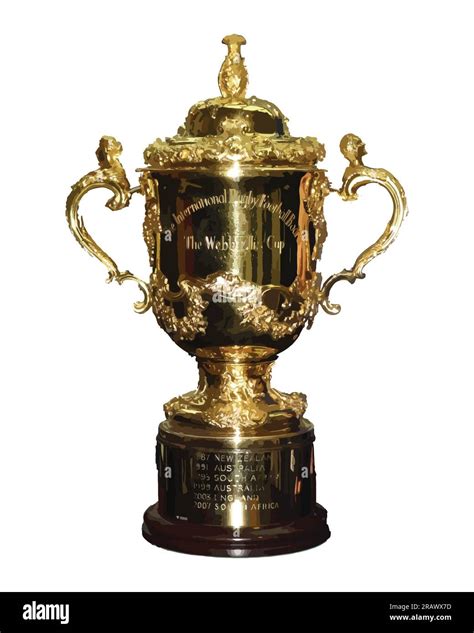 Rugby World Cup Trophy with White Background, Vector Illustration ...