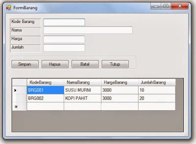 Gratis Aplikasi Dasar VB Net 2012 Input Edit Delete Pintar VB