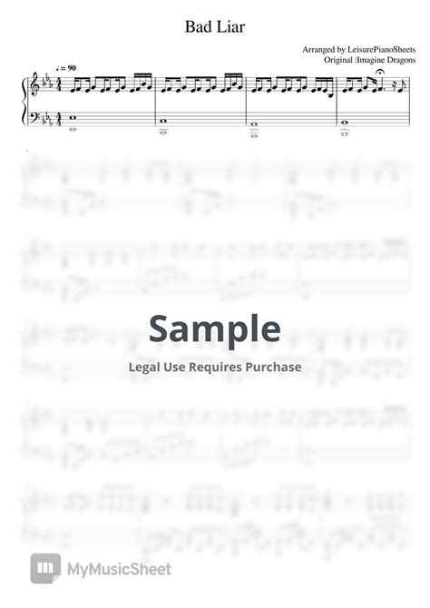 Imagine Dragons Bad Liar Sheets By Leisure Piano Sheets YT
