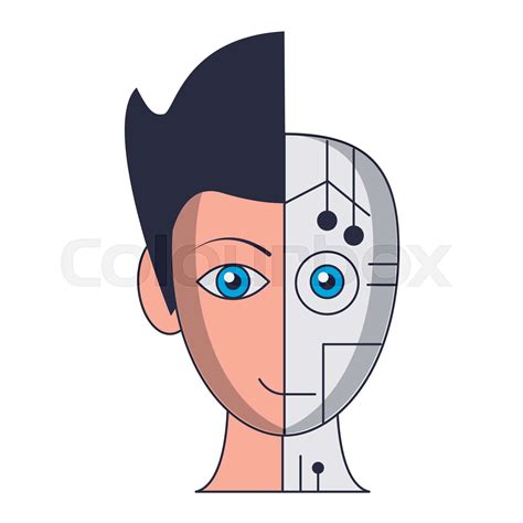 Robot Human Face Stock Vector Colourbox