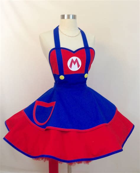 Mario The Plumber Costume Apron | Halloween costume apron, Pinup apron, Womens aprons