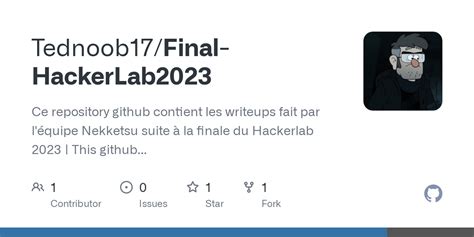 Github Tednoob Final Hackerlab Ce Repository Github Contient