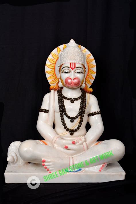 Natural White Marble Mudra Hanumanji Statue At Rs 30000 Marble