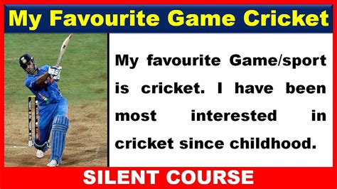 Essay On My Favourite Game Sport Cricket In English Youtube