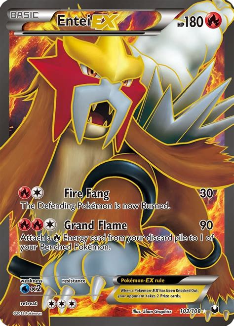 Entei Ex Full Art Dark Explorers Pokemon