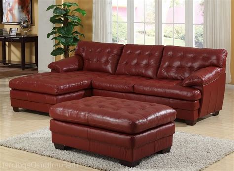 2023 Best Of Red Leather Sectional Sofas With Ottoman