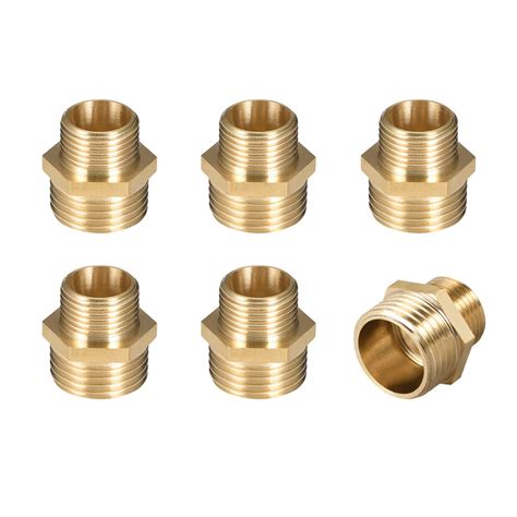 Uxcell Brass Male To Male Straight Pipe Reducing Hex Fitting G X G