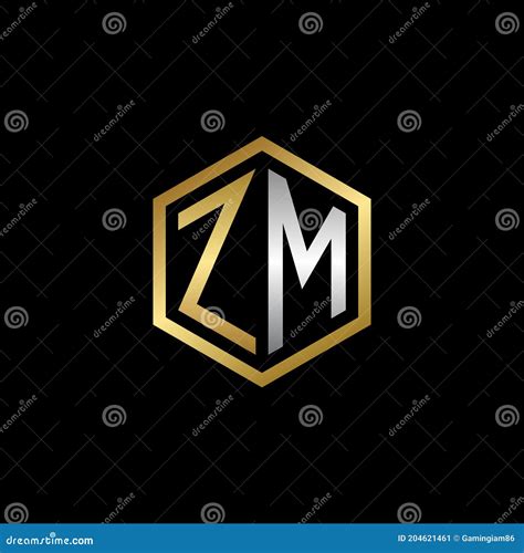 Vector Graphic Initials Letter Zm Logo Design Template Stock Vector