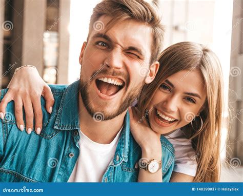 Girl And Her Boyfriend Posing In The Street Stock Image Image Of Couple Celebrate 148390037