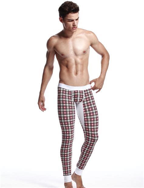 Seobean Mens Sexy Low Rise Long Underwear Plaid Long John 30401 Seobean®