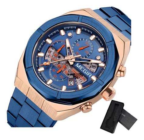 Reloj Pulsera Megir De Cuerpo Color Sliver Anal Gico Para Hombre