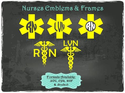 Nurses Emblems And Frames In Svg Eps Dxf And Studio3 Formats