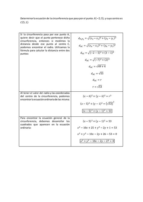 Determinar La Ecuaci N De La Circunferencia Que Pasa Por El Punto A