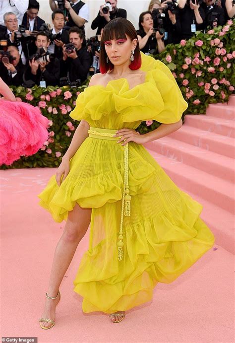 Met Gala Charli Xcx Turns Heads In A Ruffled Neon Yellow Dress