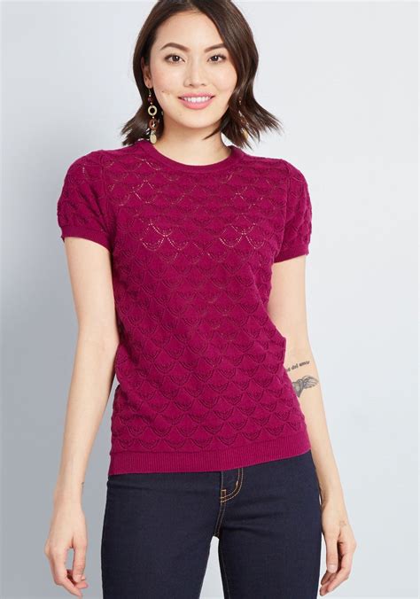 Pointelle Taken Short Sleeve Sweater With Every Outfit You Craft