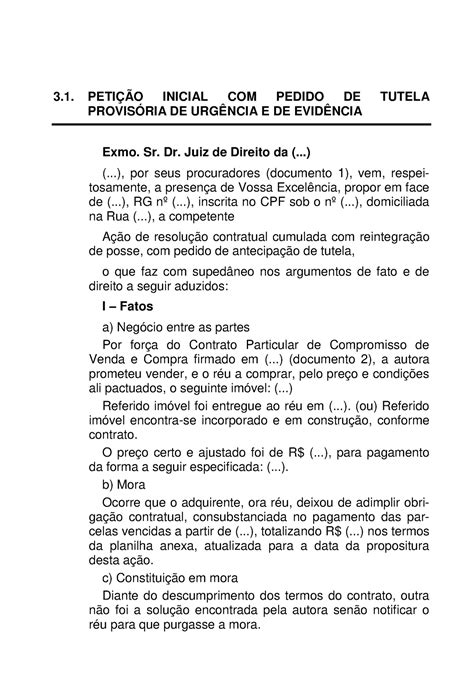 Modelopet Modelo 3 PETIÇÃO INICIAL PEDIDO DE TUTELA PROVISÓRIA