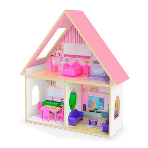 Casinha De Bonecas Sweet Home Rosa Em Mdf Junges No Shoptime