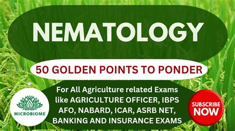 NEMATOLOGY 50 GOLDEN POINTS TO PONDER TNPSC AO ADA IBPS AFO