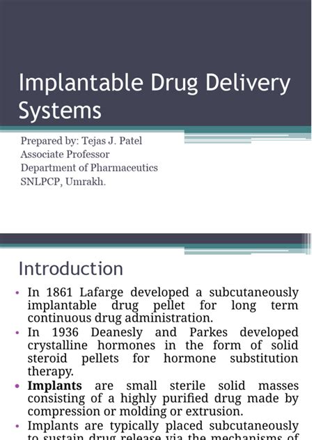 2 2 Implantable Drug Delivery Systems Pdf Osmosis Implant Medicine