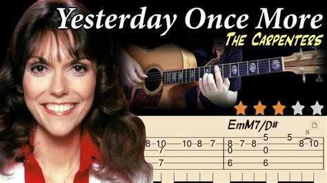 💗Yesterday Once More(Lyrics) - The Carpenters💗Acoustic Fingerstyle Guitar Tutorial - Tabs ...