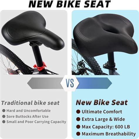 CDYWD Oversized Bike Seat For Men Women Comfort Extra Wide Soft