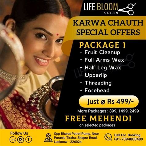 Life Bloom Salon Special Package Offers For This Karwa Chauth 🙆 Package