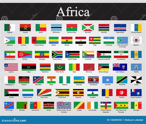 Todas Las Banderas De Frica Ilustraci N Del Vector Banderas Del Mundo