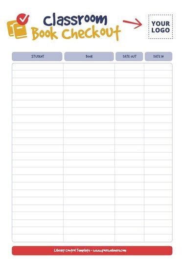 Printable Library Checkout Sheet Templates