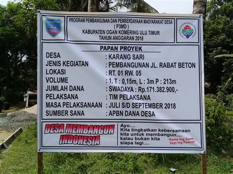 Dasar Hukum Papan Proyek Dana Desa Hukum 101