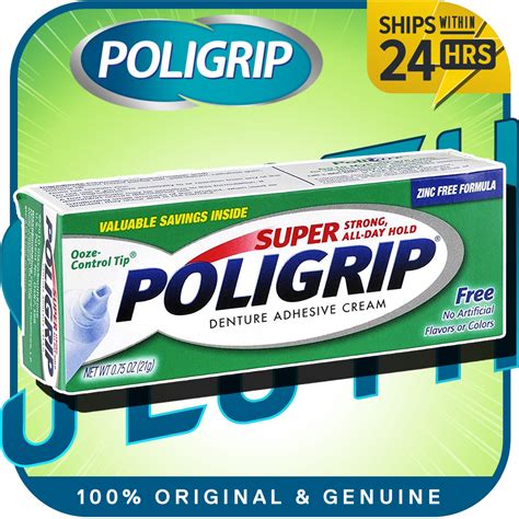 Poligrip Super Poligrip Denture Adhesive Cream Strong All Day Hold L