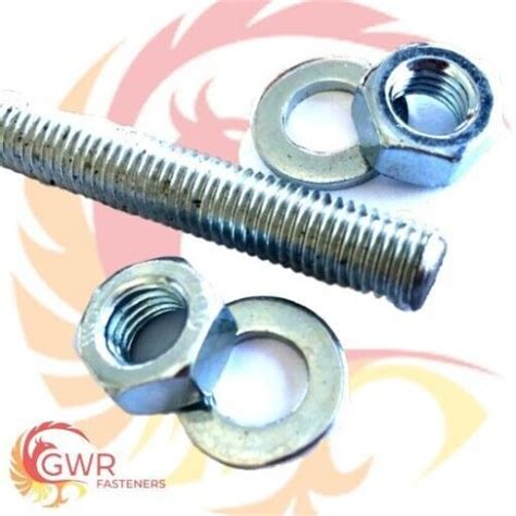 Metric Threaded Bar With Nuts Washers High Tensile Steel Rod