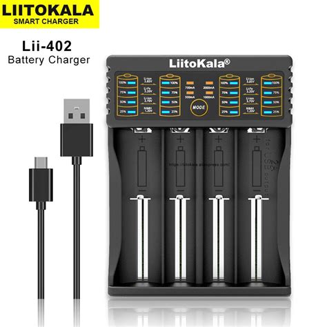 Liitokala Lii 402 Carregador De Bateria Inteligente Para 18650 3 7v 3