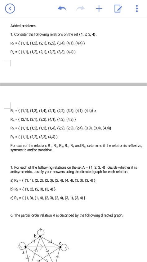 Solved Added Problems 1 Consider The Following Relations On Chegg