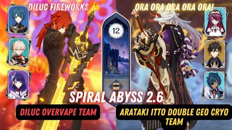 Spiral Abyss 2 6 Floor 12 9 C0 Diluc Overvape Team C0 Arataki