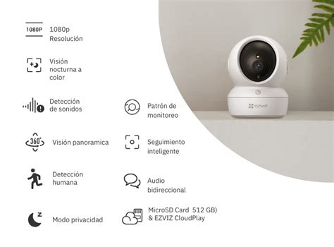 Ripley C Mara Seguridad Ezviz Cs H C Wifi Interiores Lente Pro