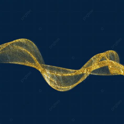 Wave Ribbon White Transparent Abstract Gold Ribbon Waves Golden Wave