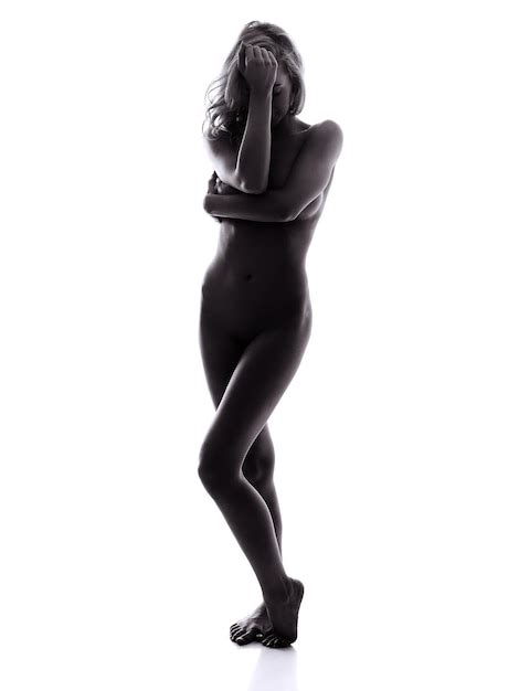 Premium Photo Full Length Of Naked Woman Standing Against White