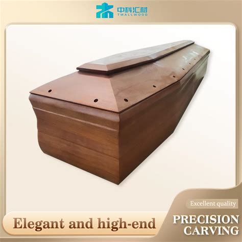 European Style Paulownia Solid Wood Coffin For Funeral With Flower