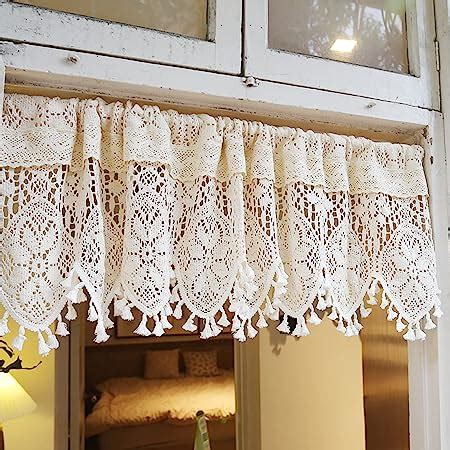 Izielad Rideau Court En Dentelle Crochet Demi Rideau Romantique Style