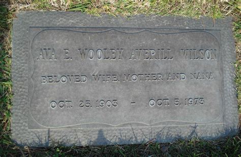 Ava Elizabeth Sutton Wooley Averill Wilson Memorial Find