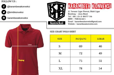 Size Chart Konveksi Bandung Konveksi Kaos