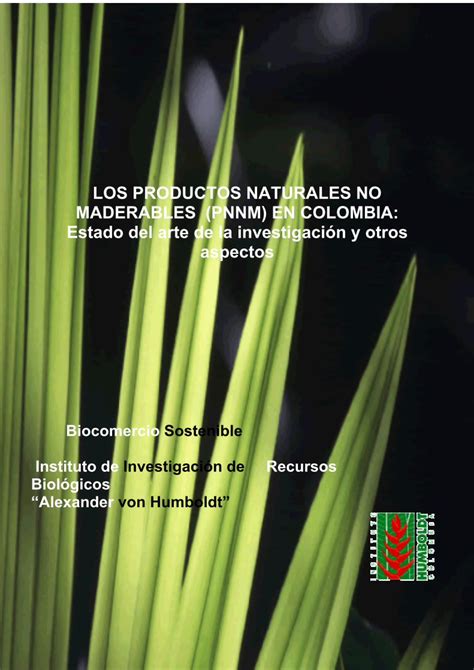 Pdf Productos Naturales No Maderable En Colombia Dokumen Tips