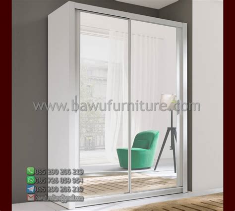 Lemari Pakaian Sliding 3 Pintu Model Minimalis Kayu Jati Bawu Furniture