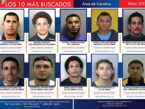 Estos Son Los Criminales Más Buscados En La Zona De Carolina Primera Hora