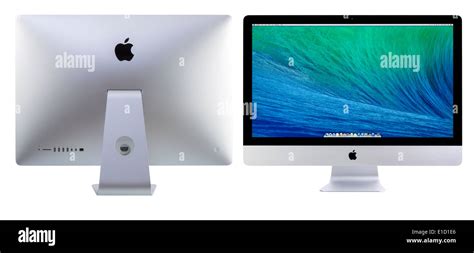 New Imac 27 With Os X Mavericks. Front And Back View Of New Apple Stock ...